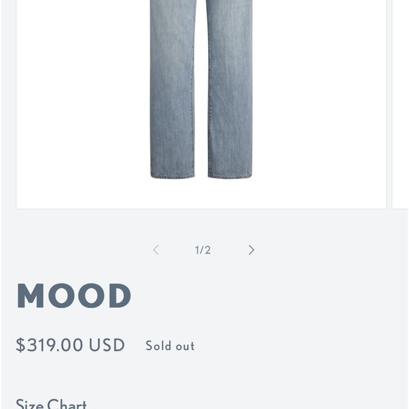 Daily Blue MOOD in Echo Wash Rigid Relaxed Straight Leg Denim Jean AG NEW $313 - Picture 2 of 16